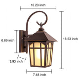 Antique Style Iron Glass Outdoor Wall Sconce Waterproof Exterior Lighting for Porch