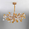 Aosta Crystal Flower Branch Chandelier Brass Luxury Ceiling Light Fixture for Dining Room