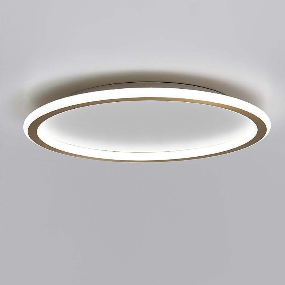 Modern Round LED Ceiling Light Ultra Thin Black Flush Mount Fixture for Bedrooms