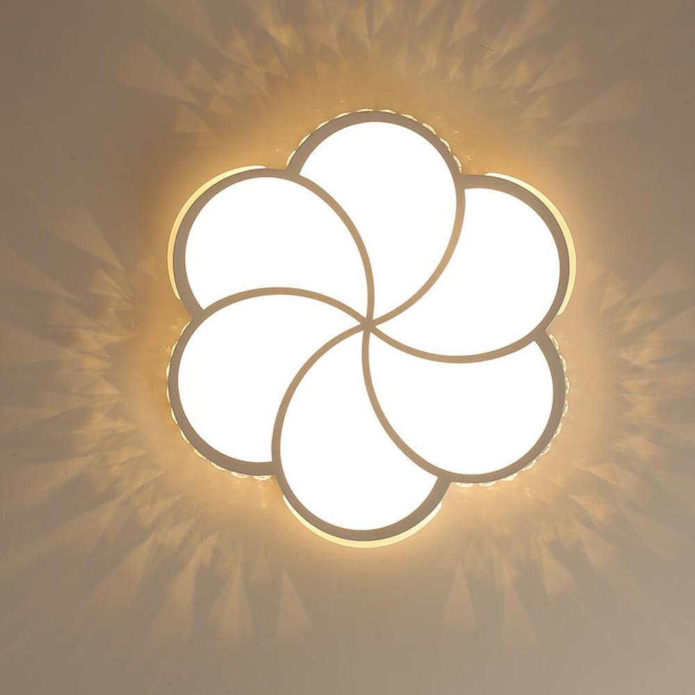 Modern Flower Shaped LED Flush Mount Ceiling Light Dimmable Geometric Metal Fixture