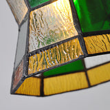 Arabic Style Mosaic Drop Pendant Lamp with Hand Blown Glass and Brass Finish