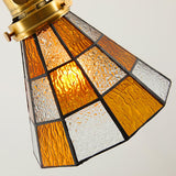 Arabic Style Mosaic Drop Pendant Lamp with Hand Blown Glass and Brass Finish