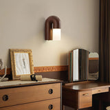 Arcus Modern Curved Wood Wall Sconce Integrated LED Lighting for Bedroom and Hallway