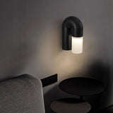 Arcus Modern Curved Wood Wall Sconce Integrated LED Lighting for Bedroom and Hallway