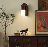 Arcus Modern Curved Wood Wall Sconce Integrated LED Lighting for Bedroom and Hallway