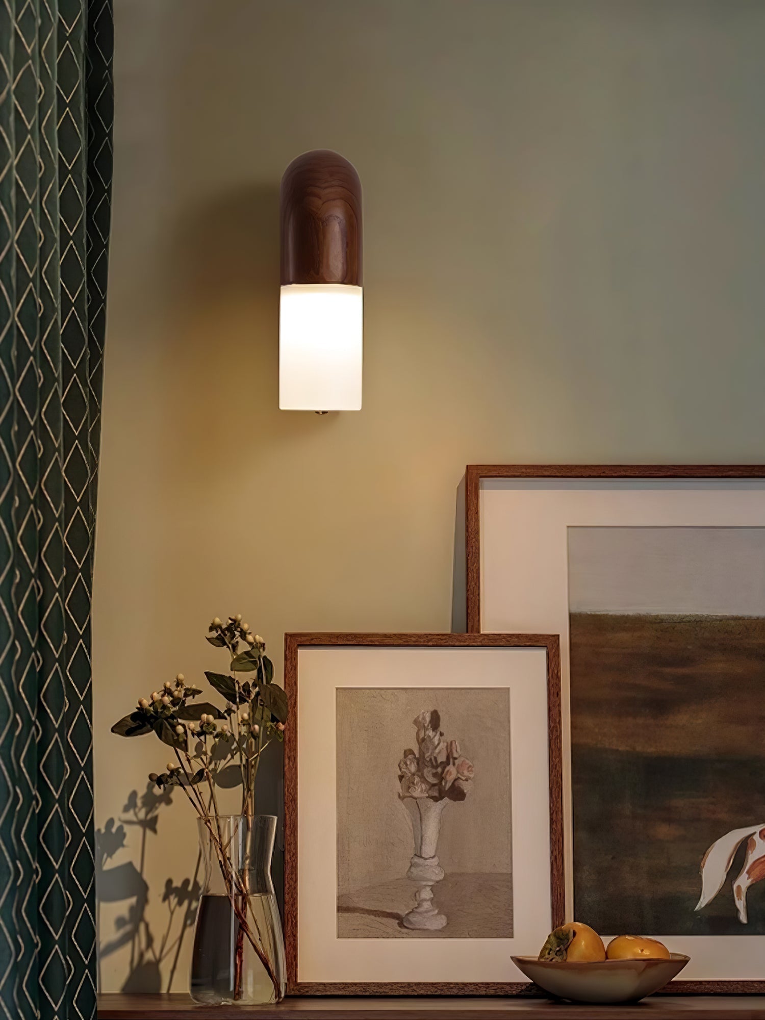 Arcus Modern Curved Wood Wall Sconce Integrated LED Lighting for Bedroom and Hallway
