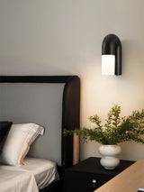 Arcus Modern Curved Wood Wall Sconce Integrated LED Lighting for Bedroom and Hallway