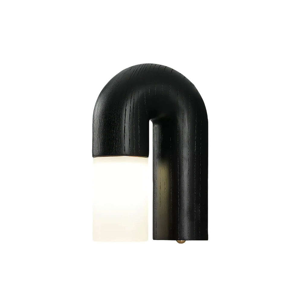 Arcus Modern Curved Wood Wall Sconce Integrated LED Lighting for Bedroom and Hallway