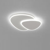 Modern White Geometric Dimmable LED Flush Mount Ceiling Light for Living Room