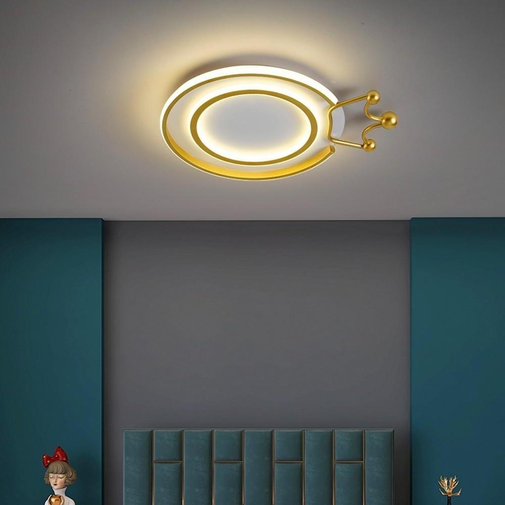 Modern Geometric Crown Circle LED Flush Mount Ceiling Light for Living Room Bedroom