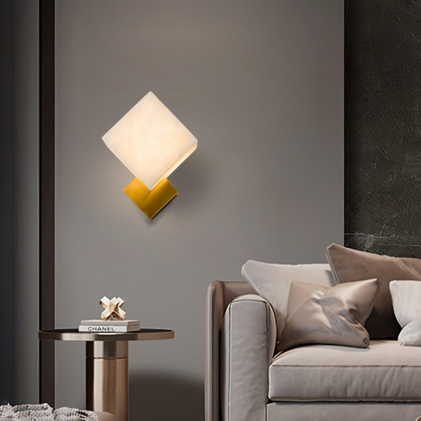 Art Deco Alabaster and Brass Wall Sconce Set of 2 Luxury Gatsby Style Indoor Lighting