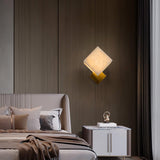 Art Deco Alabaster and Brass Wall Sconce Set of 2 Luxury Gatsby Style Indoor Lighting
