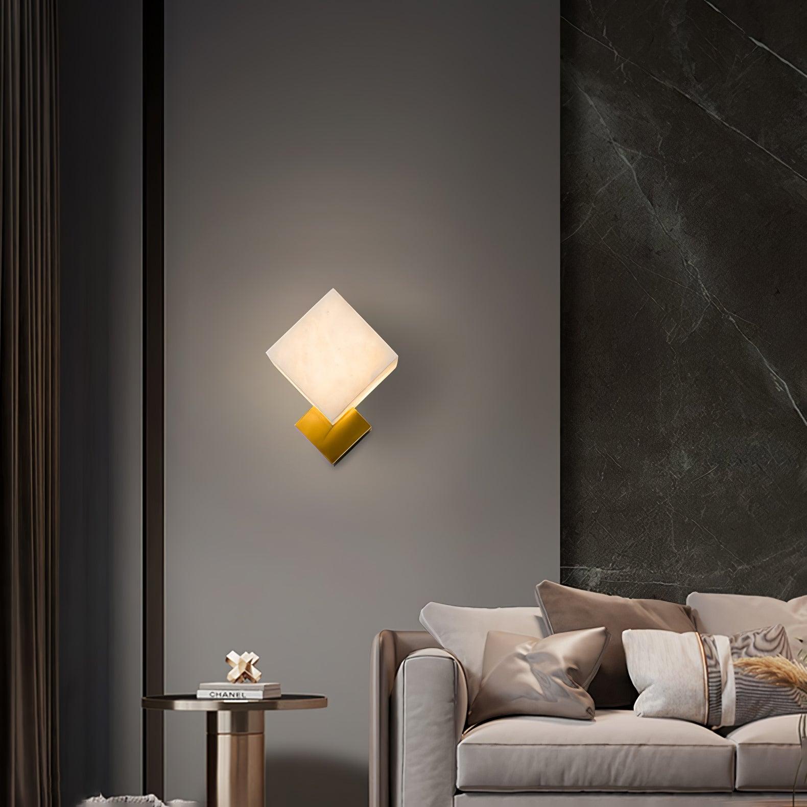 Art Deco Alabaster and Brass Wall Sconce Set of 2 Luxury Gatsby Style Indoor Lighting