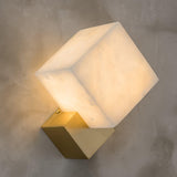 Art Deco Alabaster and Brass Wall Sconce Set of 2 Luxury Gatsby Style Indoor Lighting