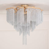 art-deco-aluminum-chain-tassel-semi-flush-mount-ceiling-chandelier-in-gold-and-silver