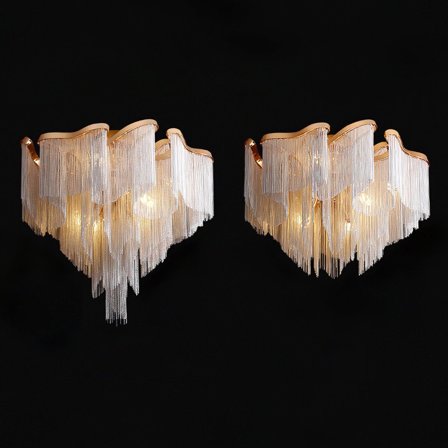 art-deco-aluminum-chain-tassel-semi-flush-mount-ceiling-chandelier-in-gold-and-silver