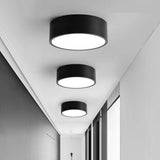 Minimalist Black Flush Mount LED Ceiling Light Modern Cylindrical Fixture for Hallway and Dining Room