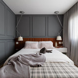 Articulated Arm Pendant Lighting Modern Rotatable Ceiling Drop Light with White Fabric Shade