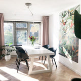 Articulated Arm Pendant Lighting Modern Rotatable Ceiling Drop Light with White Fabric Shade