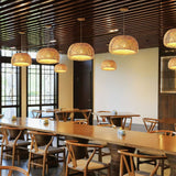 Artisan Hand Woven Bamboo Pendant Light Natural Sustainable Rattan Style Ceiling Fixture