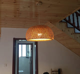Artisan Hand Woven Bamboo Pendant Light Natural Sustainable Rattan Style Ceiling Fixture