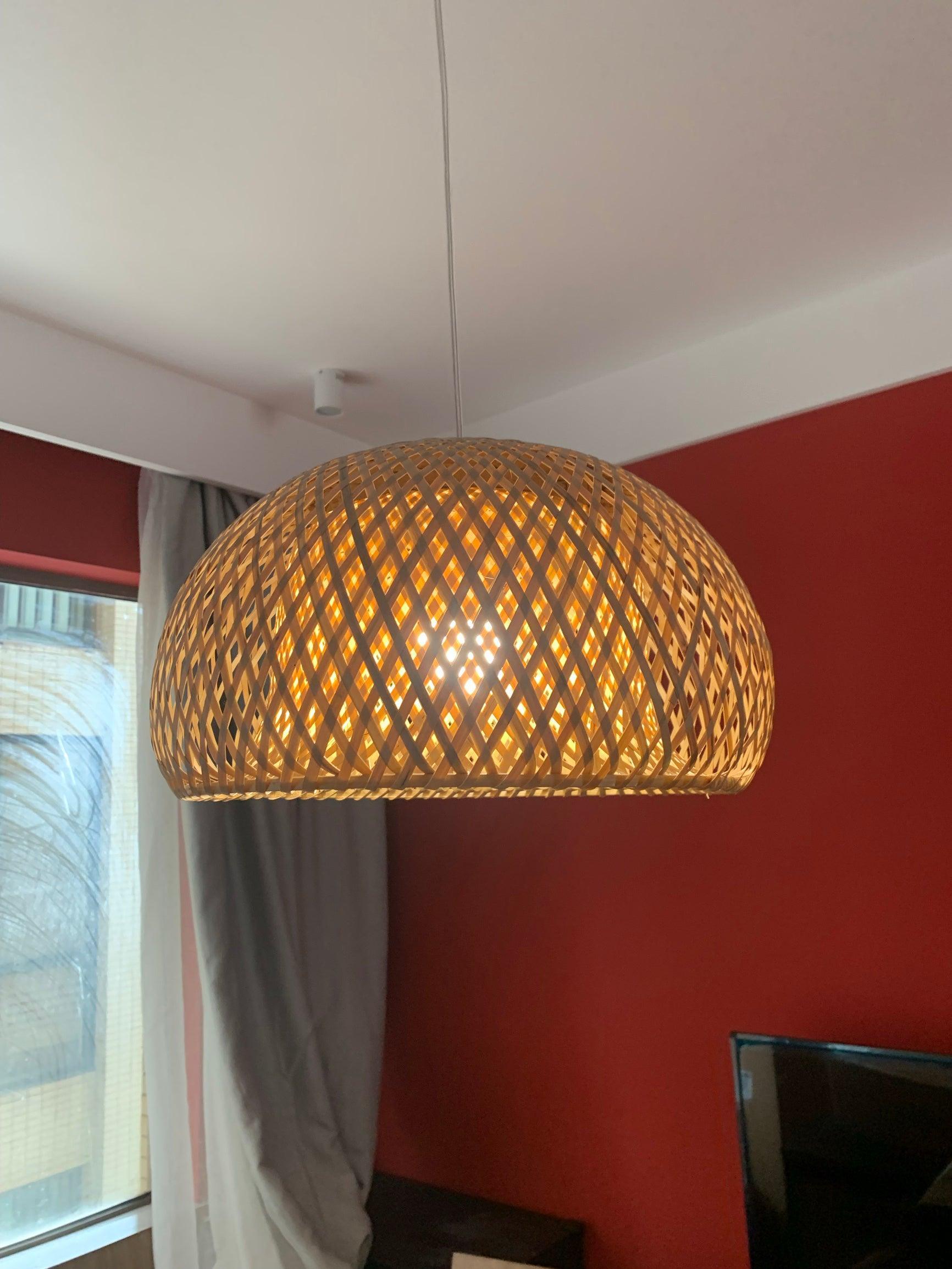 Artisan Hand Woven Bamboo Pendant Light Natural Sustainable Rattan Style Ceiling Fixture