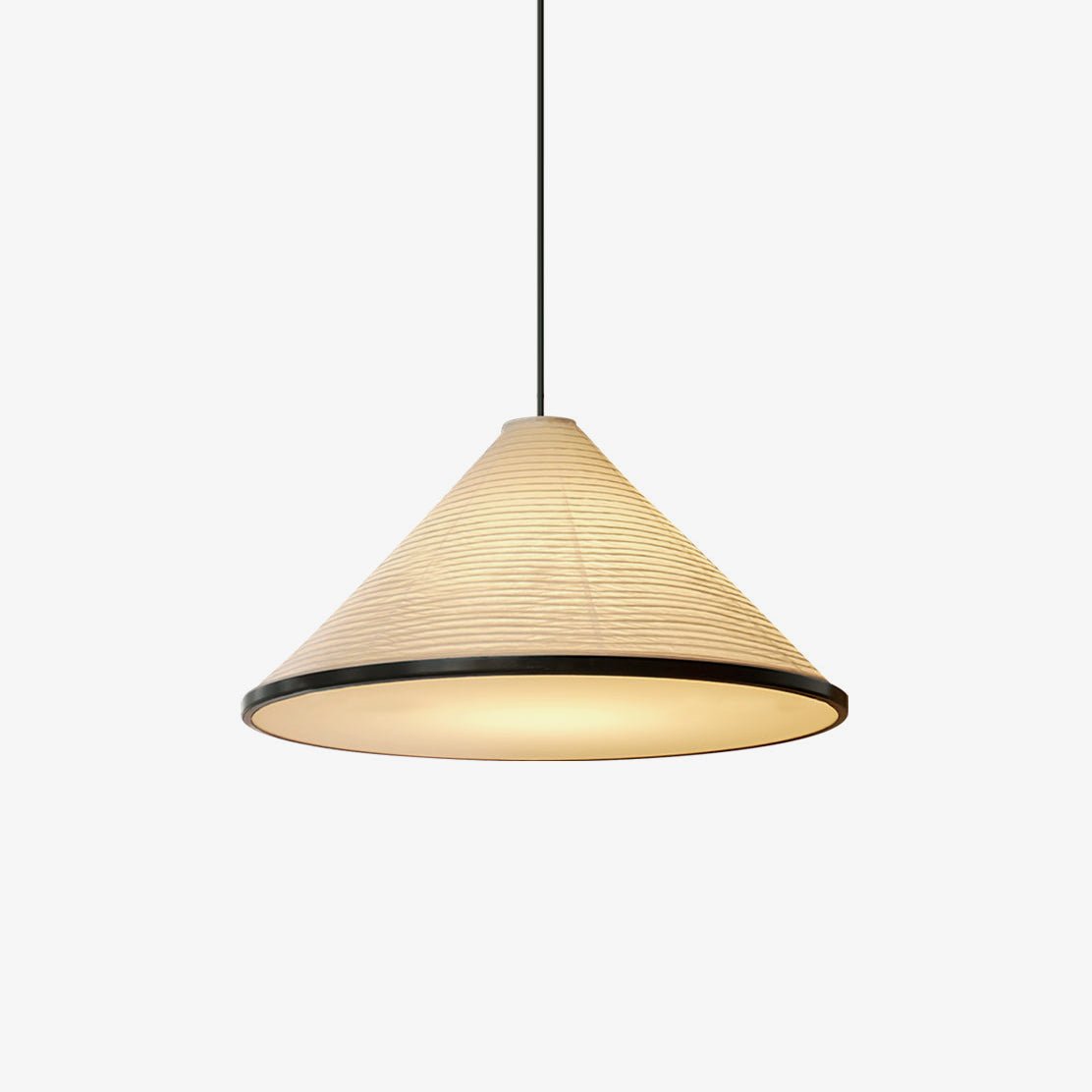 Artisanal Pyramid Washi Paper Pendant Lamp Geometric Japanese Style Hanging Light for Dining Room and Bedroom