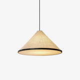 Artisanal Pyramid Washi Paper Pendant Lamp Geometric Japanese Style Hanging Light for Dining Room and Bedroom