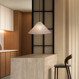 Artisanal Pyramid Washi Paper Pendant Lamp Geometric Japanese Style Hanging Light for Dining Room and Bedroom