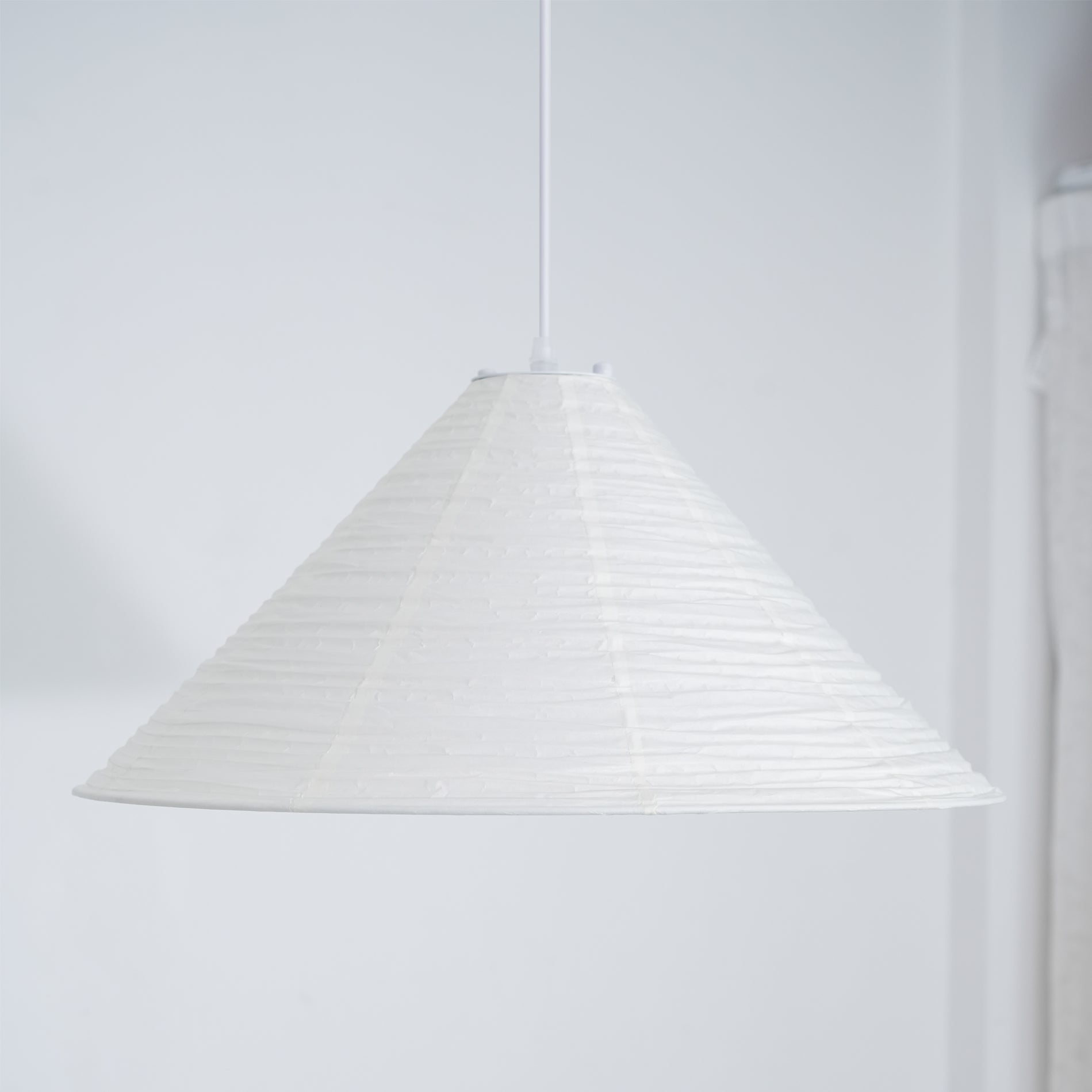 Artisanal Pyramid Washi Paper Pendant Lamp Geometric Japanese Style Hanging Light for Dining Room and Bedroom