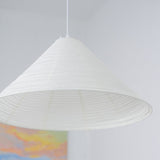 Artisanal Pyramid Washi Paper Pendant Lamp Geometric Japanese Style Hanging Light for Dining Room and Bedroom