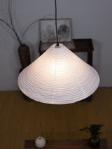 Artisanal Pyramid Washi Paper Pendant Lamp Geometric Japanese Style Hanging Light for Dining Room and Bedroom