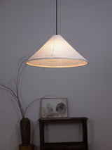 Artisanal Pyramid Washi Paper Pendant Lamp Geometric Japanese Style Hanging Light for Dining Room and Bedroom