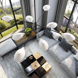 Artistic 8 Light Industrial Sputnik Chandelier for Dining Room Modern LED Metal Ceiling Lamp