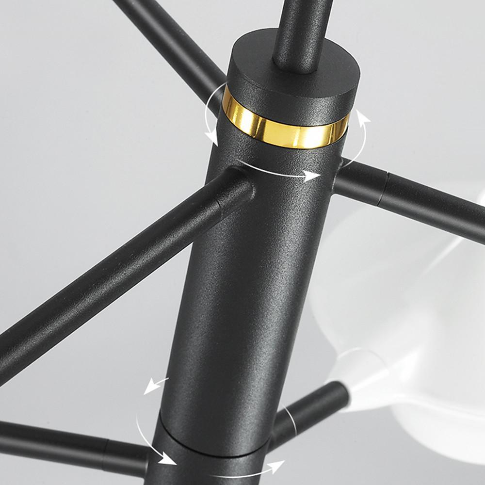 Artistic 8 Light Industrial Sputnik Chandelier for Dining Room Modern LED Metal Ceiling Lamp