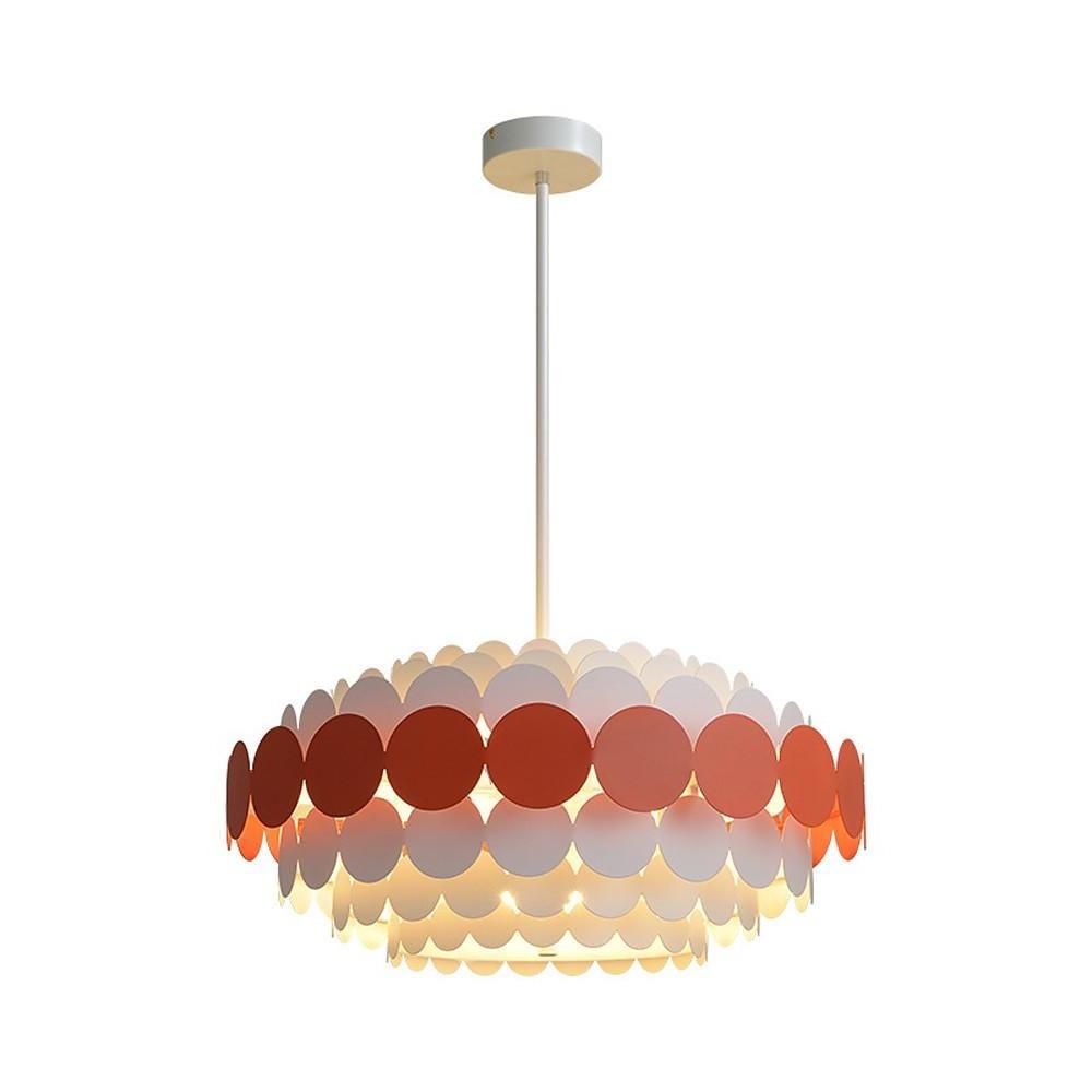Artistic Blue Metal Frill Hanging Lamp Modern Geometric Circular Ceiling Light Fixture