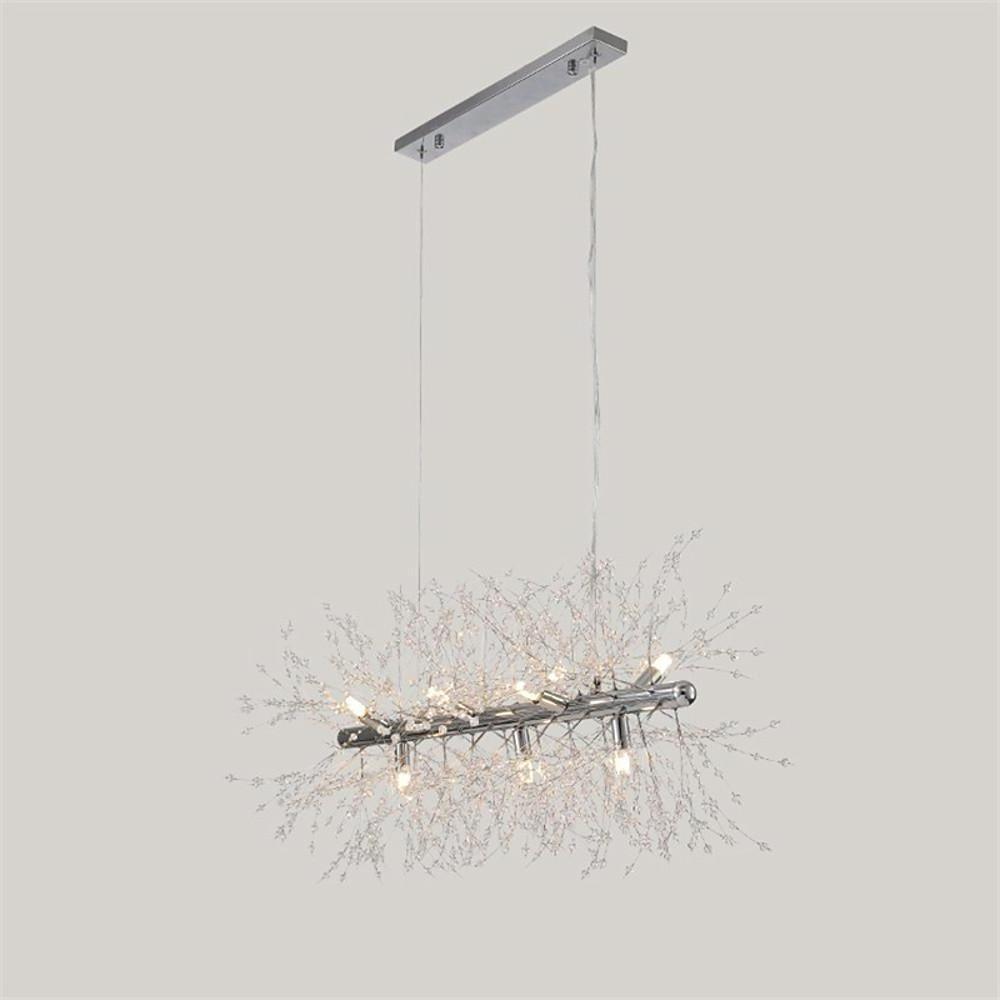Artistic Crystal Branch LED Pendant Light Gold Metal Chandelier for Modern Home Interiors