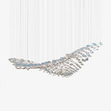 Artistic Glass Wave Chandelier Large LED Pendant Light for High Ceilings