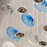 Artistic Glass Wave Chandelier Large LED Pendant Light for High Ceilings