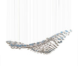 Artistic Glass Wave Chandelier Large LED Pendant Light for High Ceilings