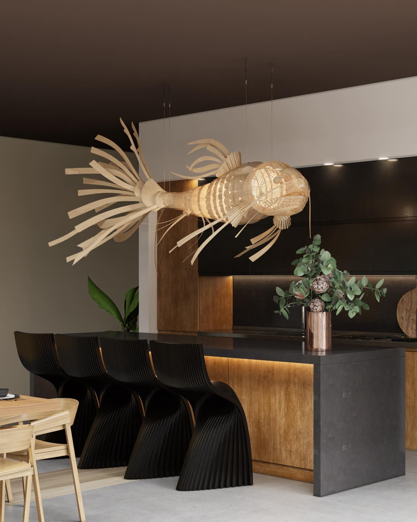 artistic-koi-fish-wood-slat-chandelier-large-scale-statement-lighting-for-home