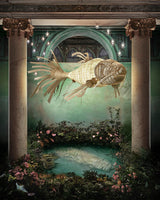 artistic-koi-fish-wood-slat-chandelier-large-scale-statement-lighting-for-home