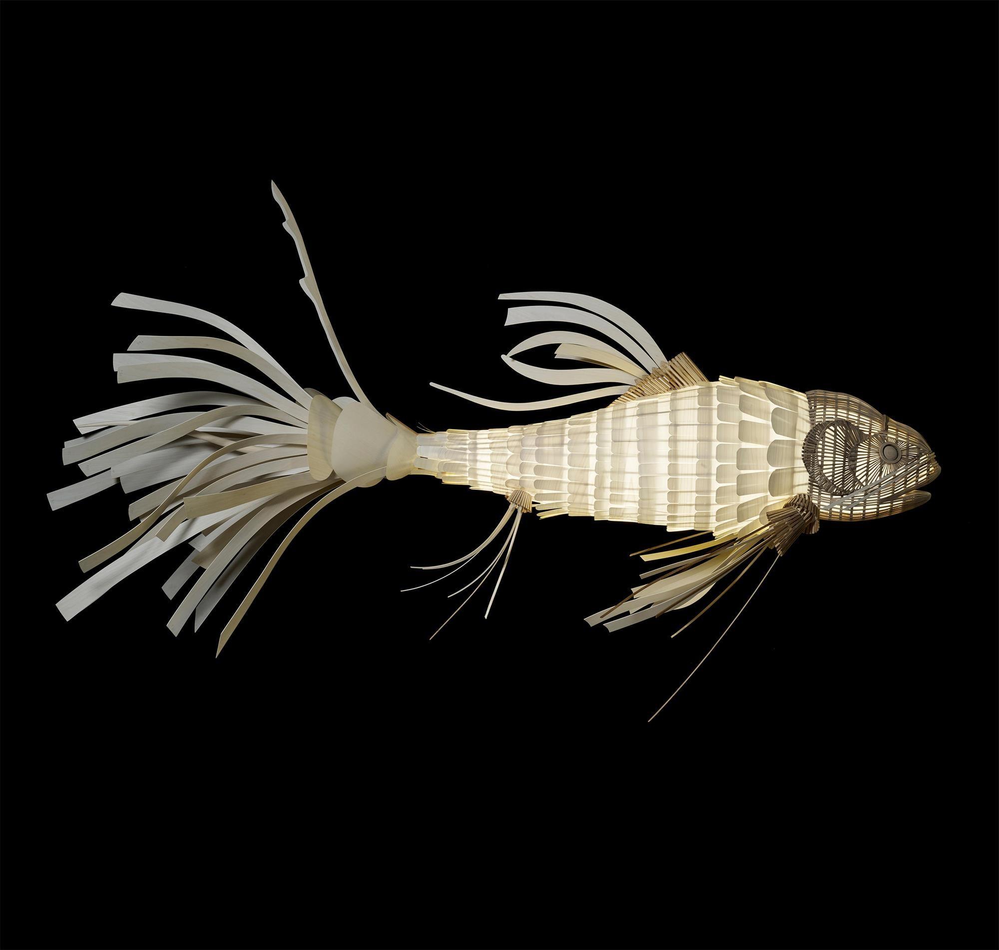 artistic-koi-fish-wood-slat-chandelier-large-scale-statement-lighting-for-home