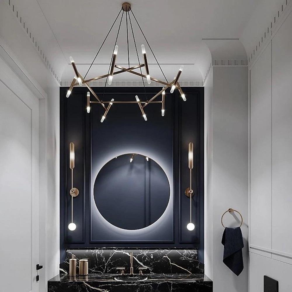 Artistic Metal Branch Chandelier Modern Industrial Sputnik Pendant Light Fixture