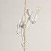 Artistic Monkey Hanging Pendant Lamp Resin Animal Figure Rope Ceiling Light