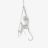 Artistic Monkey Hanging Pendant Lamp Resin Animal Figure Rope Ceiling Light