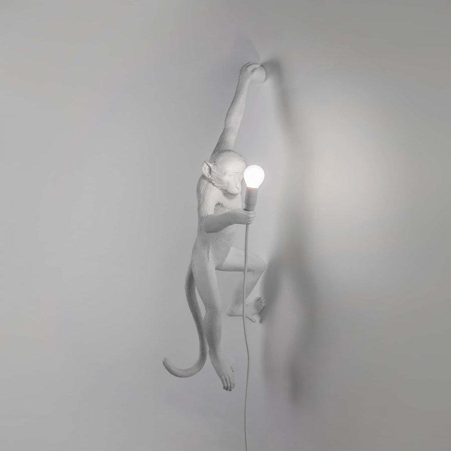 Artistic Monkey Resin Wall Sconce Whimsical Animal Design Interior Light