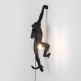 Artistic Monkey Resin Wall Sconce Whimsical Animal Design Interior Light