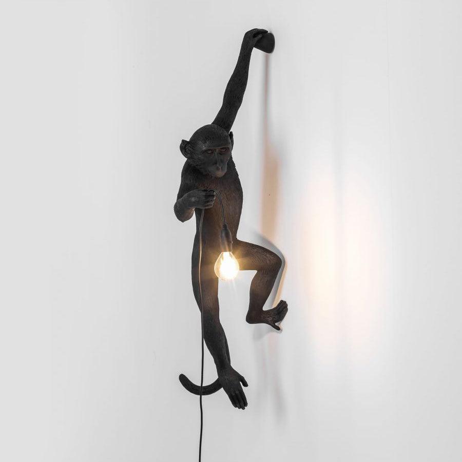 Artistic Monkey Resin Wall Sconce Whimsical Animal Design Interior Light