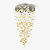 Artistic Multicolor Crystal Maple Leaf Chandelier Luxury Glass Leaf LED Pendant Light
